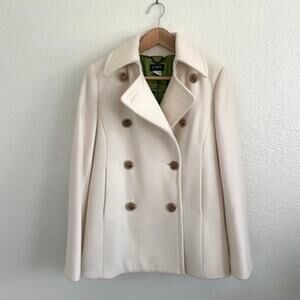 J. Crew Cream Wool Pea Coat Double Breasted Thinsulate Lined Women’s Medium